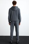 ALESSIO Erkek %100 Pamuk Kapüşonlu Kordon Detaylı Oversize Fit Gri Sweatshirt
