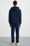 ALESSIO Erkek %100 Pamuk Kapüşonlu Kordon Detaylı Oversize Fit Lacivert Sweatshirt