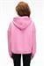 ALIRAYNE Kadın Baskılı Oversize Kapüşonlu Kanguru Cep Pembe Sweatshirt