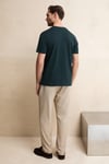 ALMERI Erkek %100 Pamuk Yumuşak Kumaşlı V Yakalı Yeşil T-Shirt