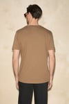 ALMERI Erkek %100 Pamuk Yumuşak Kumaşlı V Yakalı Kahverengi T-Shirt