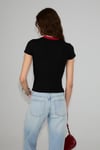 ALMILA Kadın Yumuşak Ve Esnek Kumaşlı Organik Pamuklu Dünya Kupasına Özel Baskılı Siyah T-Shirt