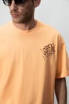 ALONZO Erkek Oversize Fit %100 Pamuk Nakışlı Ve Baskılı Turuncu T-Shirt