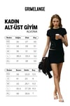 ALVONA Kadın Yumuşak Ve Esnek Kumaşlı Taş Baskılı Slim Fit Siyah Alt-Üst Takım