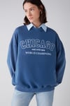 AMELIA Relaxed Oversize Mavi  Sweatshirt