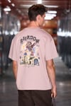 AMIDIO Erkek %100 Organik Pamuklu Baskı Detaylı Regular Fit Yuvarlak Yaka Pudra T-Shirt