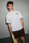 AMIDIO Erkek %100 Organik Pamuklu Baskı Detaylı Regular Fit Yuvarlak Yaka Beyaz T-Shirt