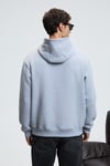 AMOS Erkek Yumuşak Kumaşlı 3 İplik Oversize Kapüşonlu Kanguru Cepli Grimelanj Sweatshirt