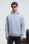 AMOS Erkek Yumuşak Kumaşlı 3 İplik Oversize Kapüşonlu Kanguru Cepli Grimelanj Sweatshirt