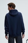 AMOS Erkek Yumuşak Kumaşlı 3 İplik Oversize Kapüşonlu Kanguru Cepli Lacivert Sweatshirt