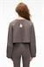 ANOUK Kadın Pamuklu Baskı Ve Patch Detaylı Bisiklet Yaka Crop Antrasit Sweatshirt