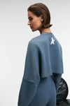 ANOUK Kadın Pamuklu Baskı Ve Patch Detaylı Bisiklet Yaka Crop Petrol Mavisi Sweatshirt