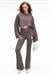 ANOUK Kadın Pamuklu Baskı Ve Patch Detaylı Bisiklet Yaka Crop Antrasit Sweatshirt