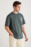 ANTONIO Basic Oversize Yeşil Tekli T-Shirt