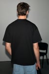 ANTONIO Erkek Baskı Detaylı %100 Organik Pamuk 3 İplik Örme Oversize Siyah T-Shirt