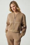 ANYUL Kadın Relaxed Bomber Yaka Vizon Sweatshirt