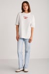 ARCADIA Kadın %100 Pamuk Arka Ve Önü Yazi Detaylı Baskılı Slim Ekru-Kırmızı T-Shirt
