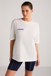 ARCADIA Kadın %100 Pamuk Arka Ve Önü Yazi Detaylı Baskılı Slim Ekru-Mavi T-Shirt