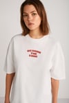ARCADIA Kadın %100 Pamuk Arka Ve Önü Yazi Detaylı Baskılı Slim Ekru-Kırmızı T-Shirt