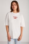 ARCADIA Kadın %100 Pamuk Arka Ve Önü Yazi Detaylı Baskılı Slim Ekru-Kırmızı T-Shirt