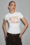 ARELUNA Kadın Organik Pamuklu Bisiklet Yaka Kısa Kollu Slim Fit Beyaz T-Shirt