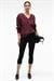ARINEL Kadın V Yaka Regular Fit Bordo Sweatshirt