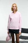 ARINEL Kadın V Yaka Regular Fit Pembe Sweatshirt
