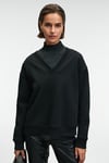 ARINEL Kadın V Yaka Regular Fit Siyah Sweatshirt