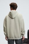 ARMAND Erkek Kapüşonlu Kanguru Cepli Önü Baskılı Oversize Taş Rengi Sweatshirt