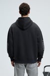 ARMAND Erkek Kapüşonlu Kanguru Cepli Önü Baskılı Oversize Antrasit Sweatshirt
