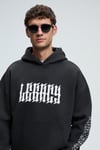 ARMAND Erkek Kapüşonlu Kanguru Cepli Önü Baskılı Oversize Antrasit Sweatshirt