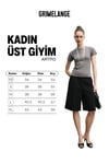 ARTPO Kadın Yumuşak Ve Esnek Kumaşlı Bisiklet Yakalı Slim Fit Gri T-Shirt