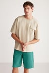 ARTUR  Oversize Bej Tekli T-Shirt