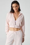 ARUBA Kadın %100 Pamuk Uzun Kol Crop Pembe Sweatshirt
