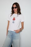 ASENA Kadın Yumuşak Ve %100 Organik Pamuklu Dünya Kupasına Özel Baskılı Beyaz T-Shirt