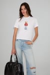 ASENA Kadın Yumuşak Ve %100 Organik Pamuklu Dünya Kupasına Özel Baskılı Beyaz T-Shirt
