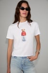 ASENA Kadın Yumuşak Ve %100 Organik Pamuklu Dünya Kupasına Özel Baskılı Beyaz T-Shirt