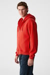 ASHBY Erkek Kapüşonlu Fermuarlı Cepli Kordonlu Boxy Kalıp Kırmızı Sweatshirt
