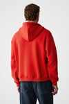 ASHBY Erkek Kapüşonlu Fermuarlı Cepli Kordonlu Boxy Kalıp Kırmızı Sweatshirt