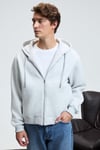 ASHBY Erkek Kapüşonlu Fermuarlı Cepli Kordonlu Regular Fit Grimelanj Sweatshirt