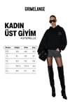 ASTERELLE Kadın Pamuklu İçi Polarlı Oversize Kapüşonlu Sırtcı Patch Detaylı Siyah Sweatshirt