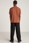 ASTONS Basic Relaxed Koyu Kahverengi Tekli T-Shirt