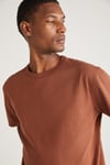 ASTONS Basic Relaxed Koyu Kahverengi Tekli T-Shirt