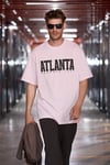 ATLANTA Erkek %100 Pamuklu Kısa Kollu Baskı Detaylı Koyu Pembe T-Shirt