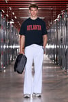 ATLANTA Erkek %100 Pamuklu Kısa Kollu Baskı Detaylı Lacivert T-Shirt