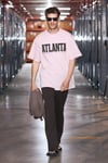 ATLANTA Erkek %100 Pamuklu Kısa Kollu Baskı Detaylı Koyu Pembe T-Shirt