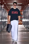 ATLANTA Erkek %100 Pamuklu Kısa Kollu Baskı Detaylı Lacivert T-Shirt