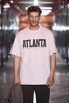 ATLANTA Erkek %100 Pamuklu Kısa Kollu Baskı Detaylı Koyu Pembe T-Shirt