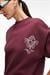 AUDRA Kadın Oversize Yuvarlak Yaka Nakış Detaylı Bordo Sweatshirt
