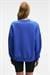 AUDRA Kadın Oversize Yuvarlak Yaka Nakış Detaylı Mavi Sweatshirt